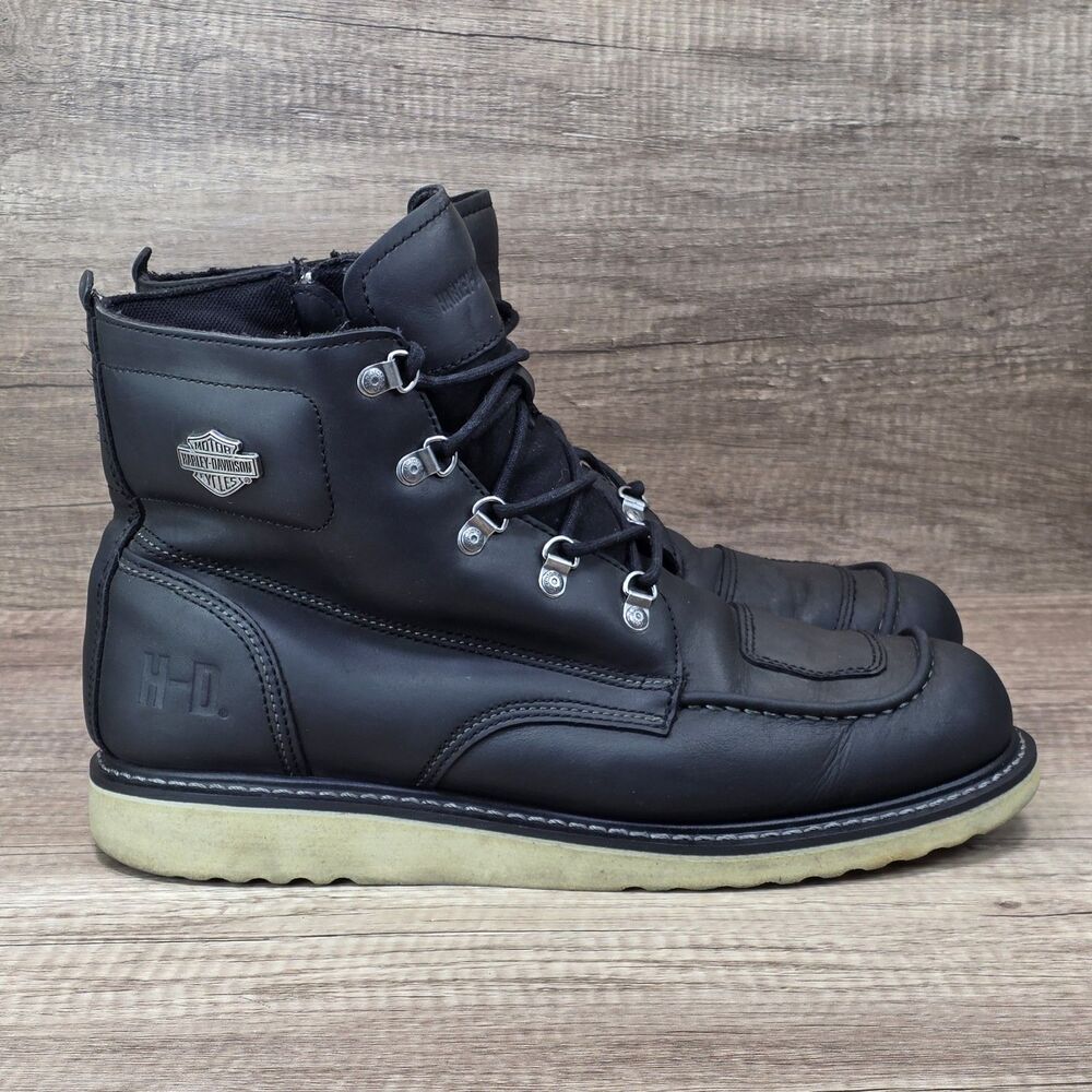 Harley Davidson Hagerman Men's Size 13M Black Leather Motorcycle Boots D93469